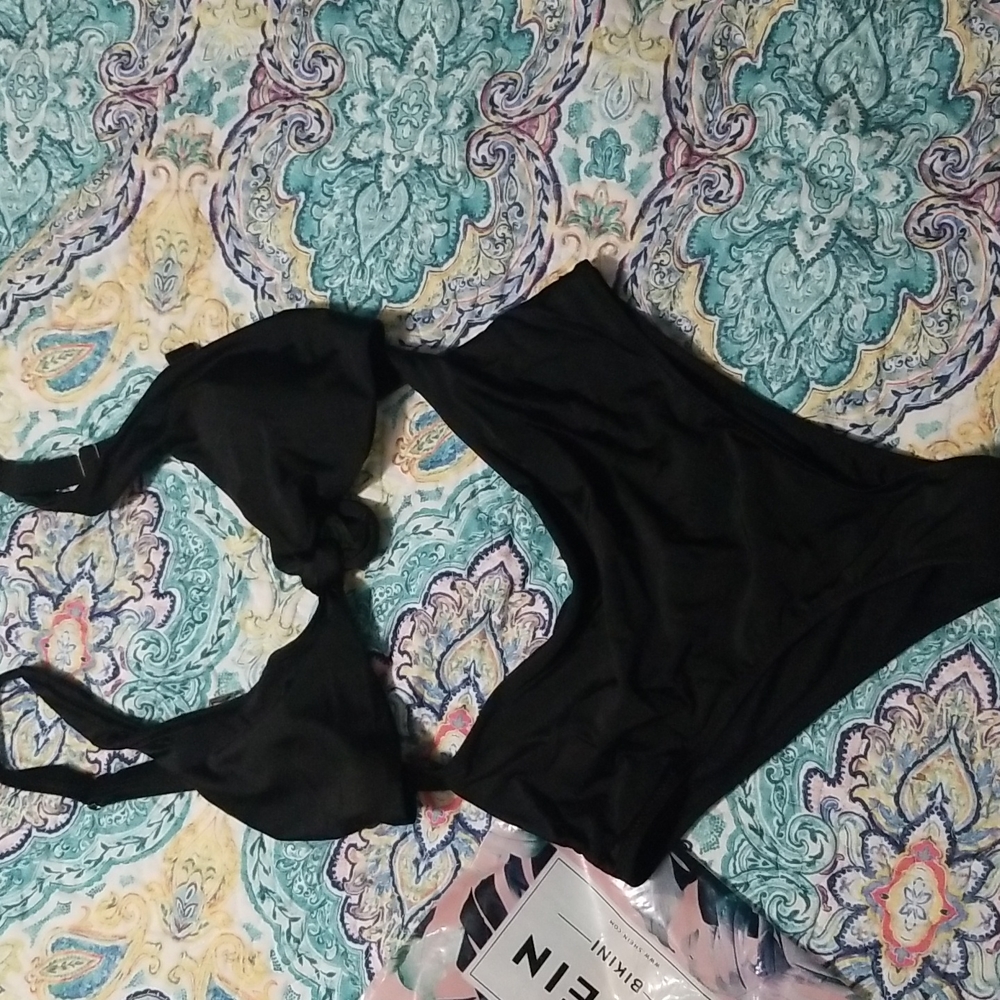 Shein large one piece black bikini